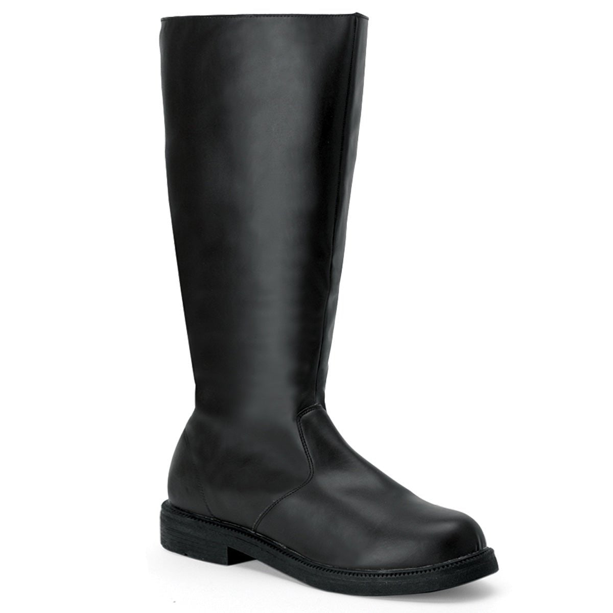 Mens black leather knee high outlet boots