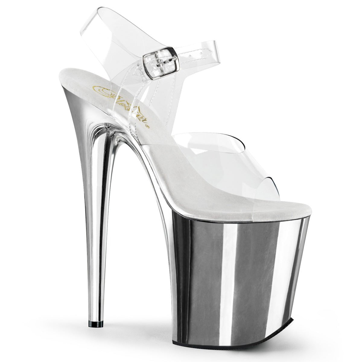 Pleaser Flamingo 808 Chrome Womens 8 Heel Pole Dancing Platform Sandals