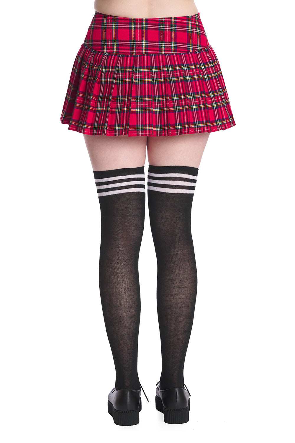 Banned Apparel Red Tartan Flared Mini Skirt