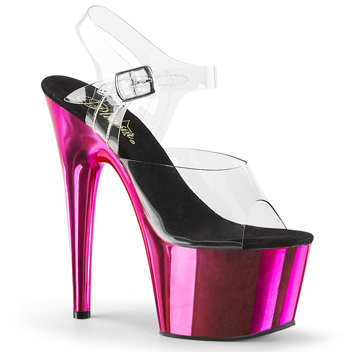 Pleaser Adore 708 CHrome Womens 7 Inch Heel, Platform Pole Dancing Sandals