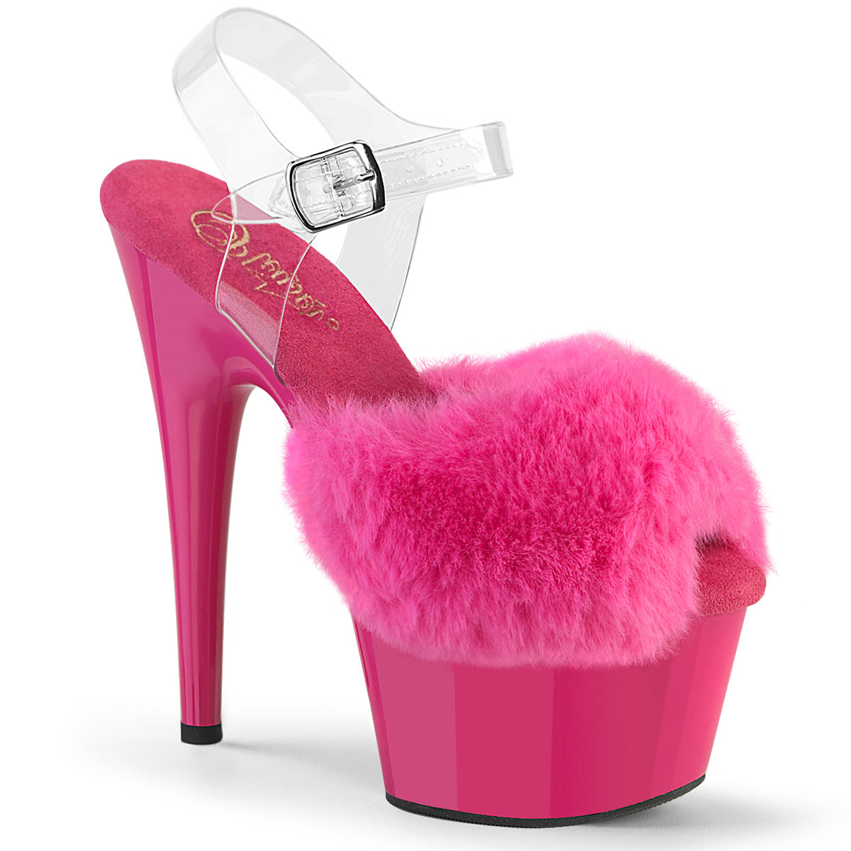 Pleaser Adore 708FUR Womens 7 Inch High Heel, Platform Pole Dancing Fluffy Sandal