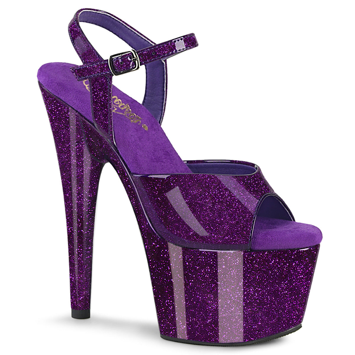 Pleaser Adore 709GP Womens 7 Inch Heel Platform Pole Dancing Glittery Sandals