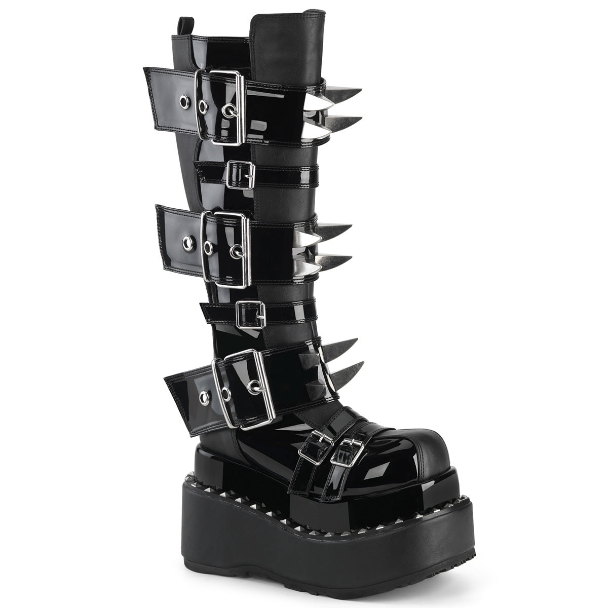 DemoniaCult Bear 215 Womens Platform Knee High Buckle Strap Boots