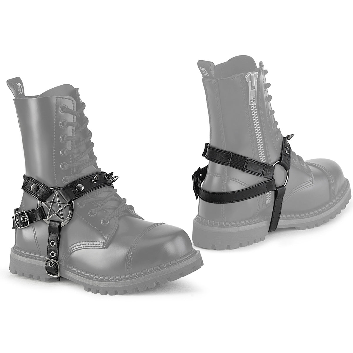 DemoniaCult DA-510 Black Faux Leather Boot Harness (Pair)