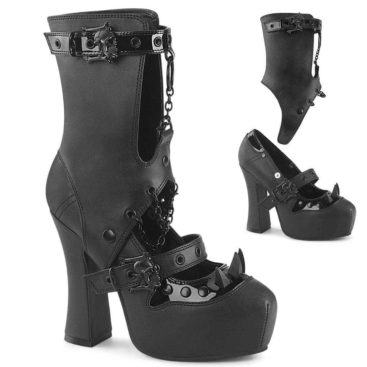 DemoniaCult Demon 13 Womens 5 Inch Heeled, Mary-Jane Court Shoe