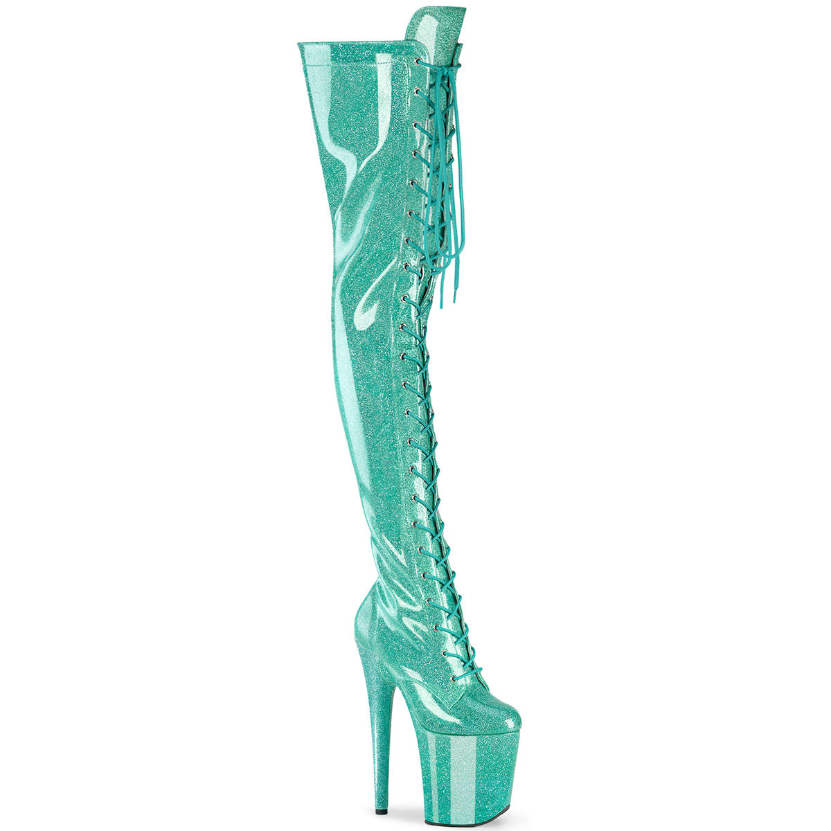 Teal thigh high boots online