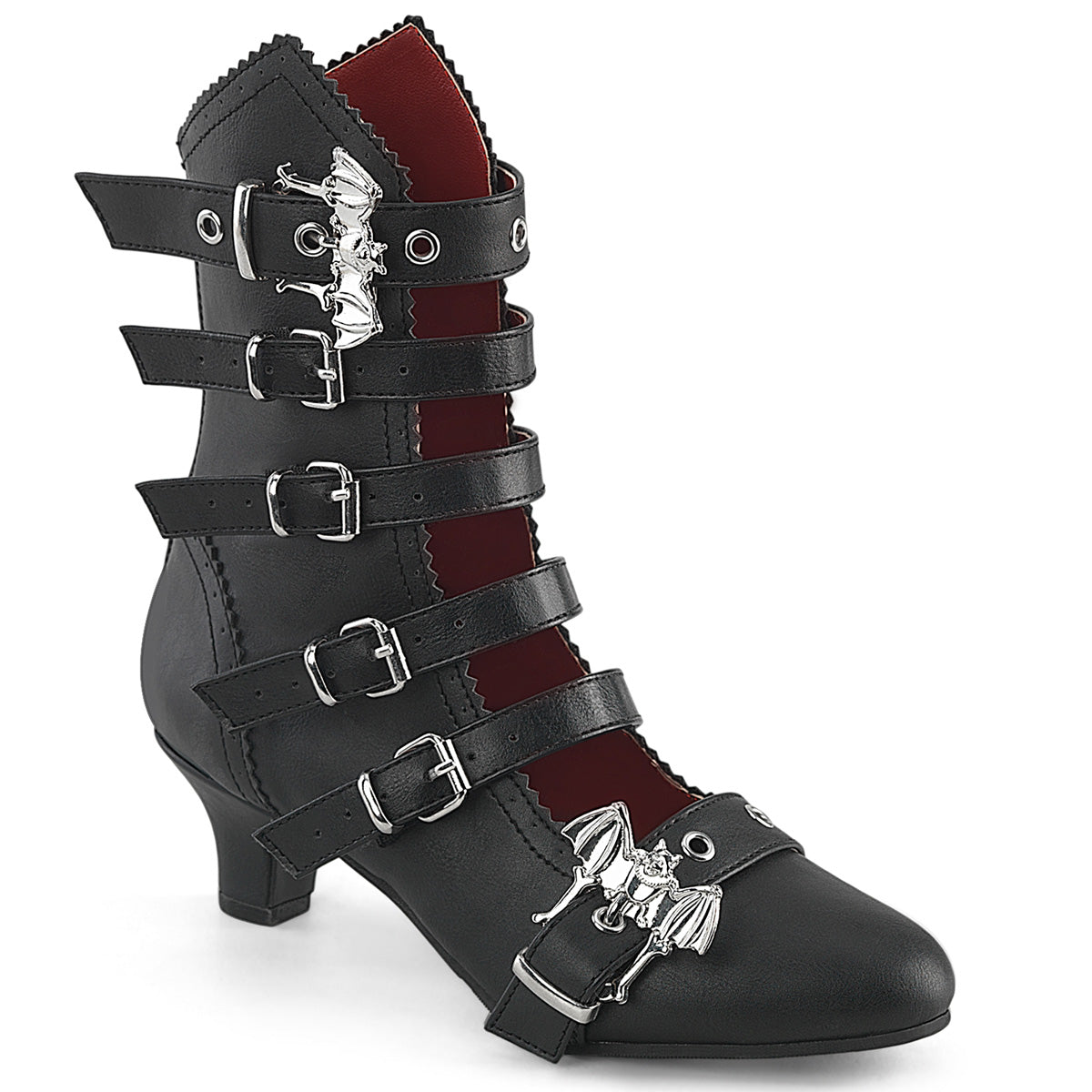 DemoniaCult Flora 1035 Womens 2" Heel, Ankle Length Buckle Strap Boots