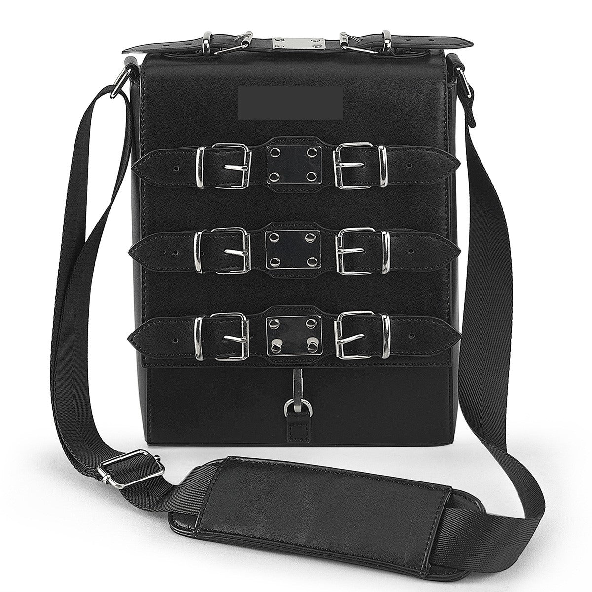 DemoniaCult HB-660 Black Faux Leather Shoulder Bag
