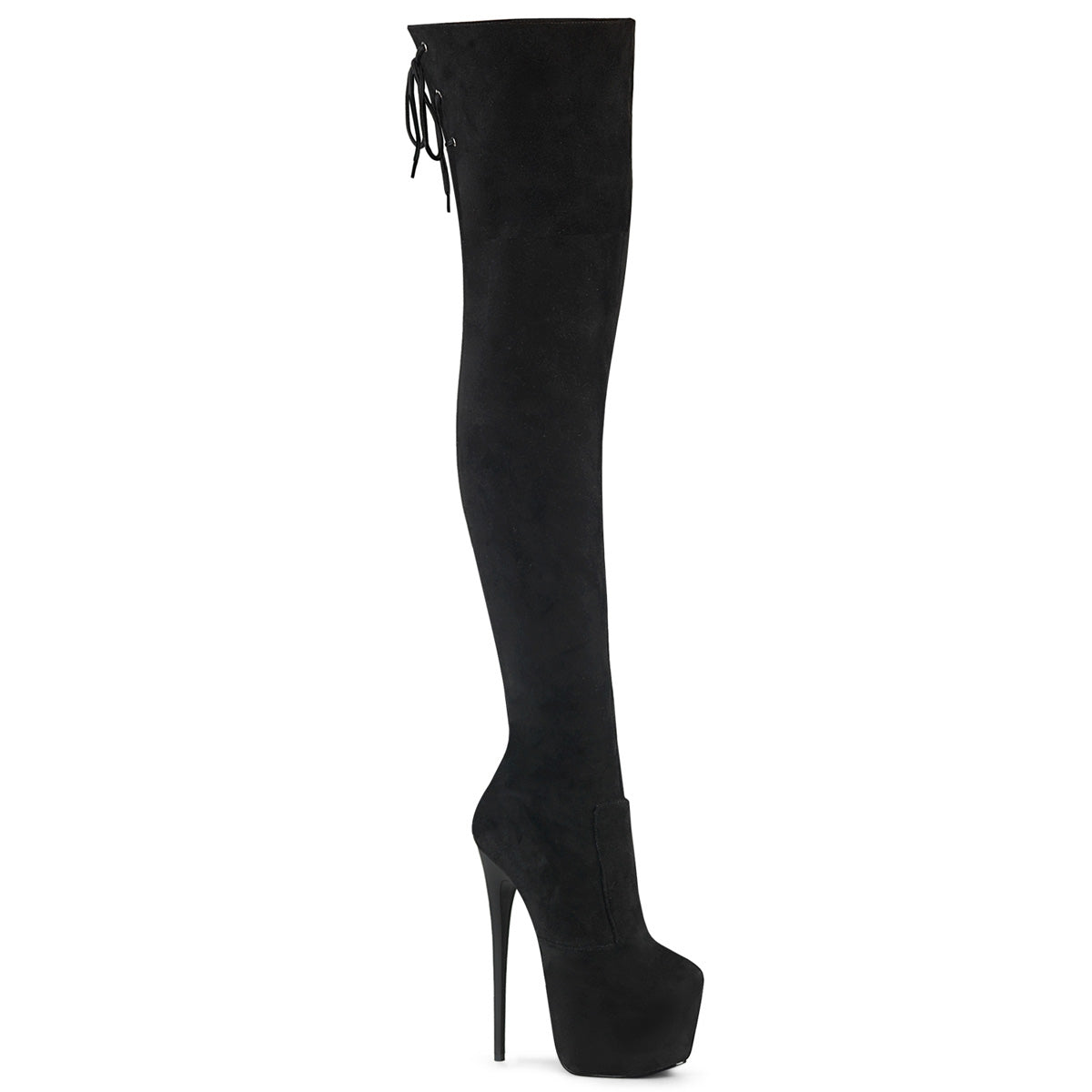 Pleaser Jubilant 3007FS Womens 7 Inch Stiletto Heel, Faux Suede Platform Stretch Fit Thigh High Boot