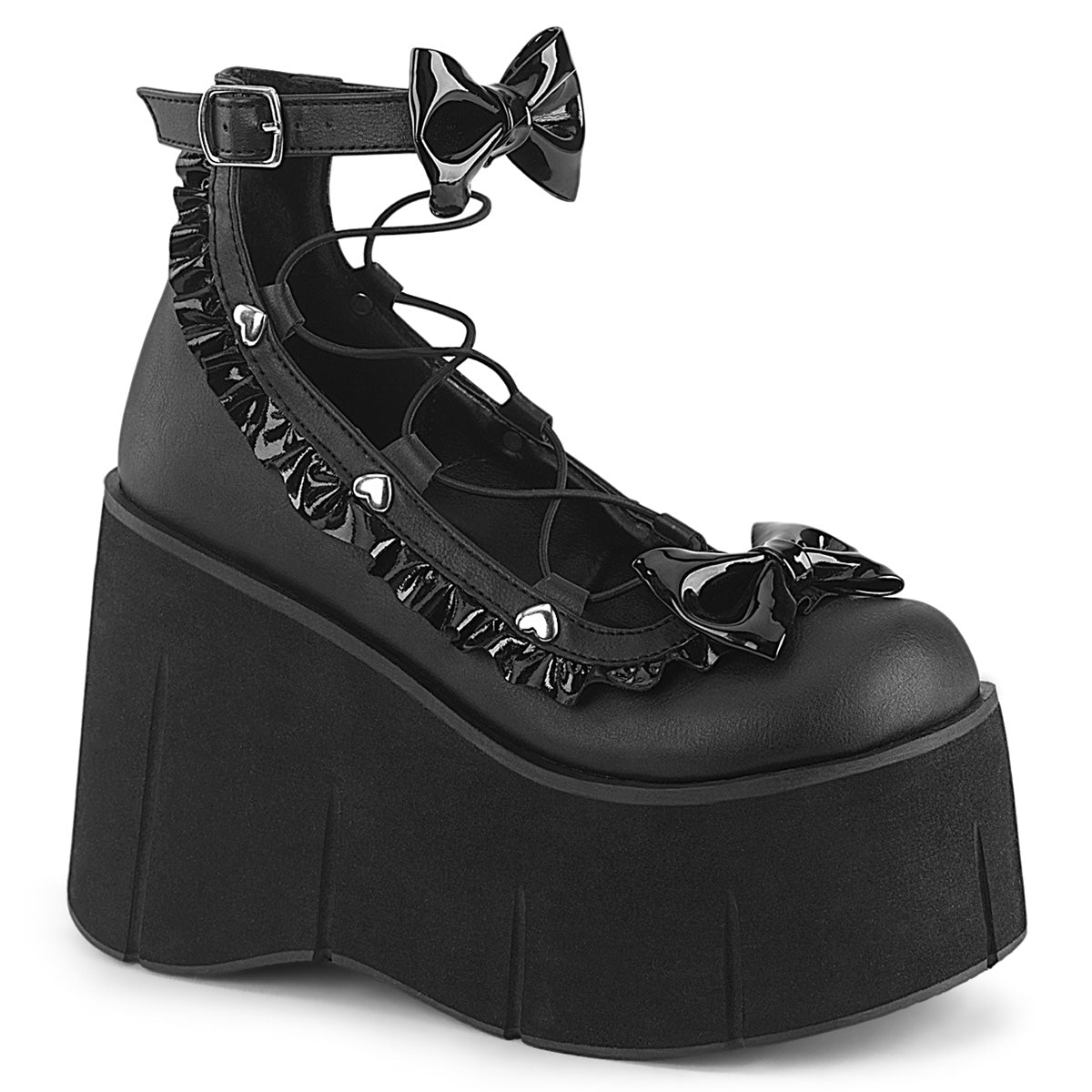 DemoniaCult Kera 18 Womens Wedge Platform Ankle Strap Shoes