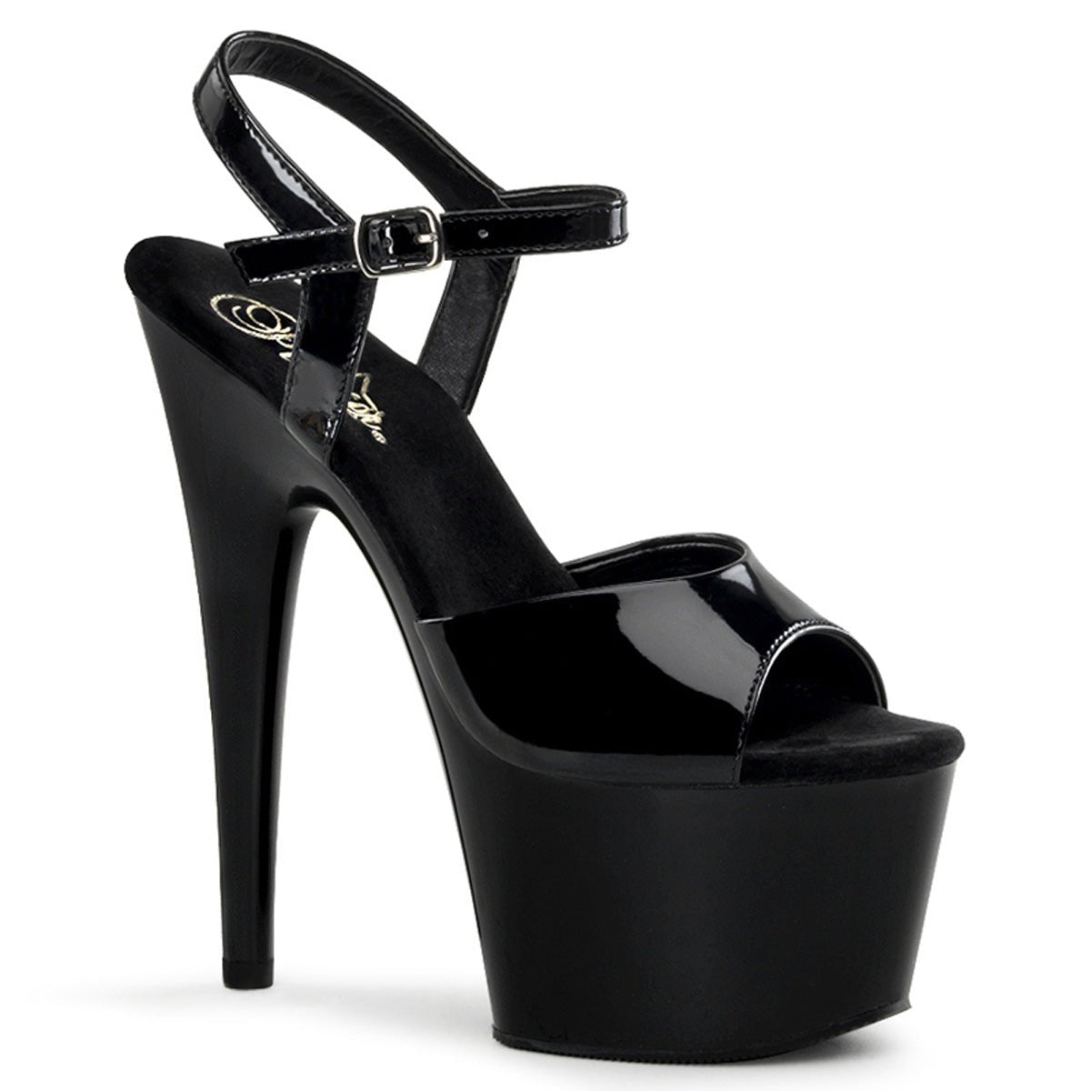 Clearance Pleaser Adore 709 Black Patent Size 3UK/6USA