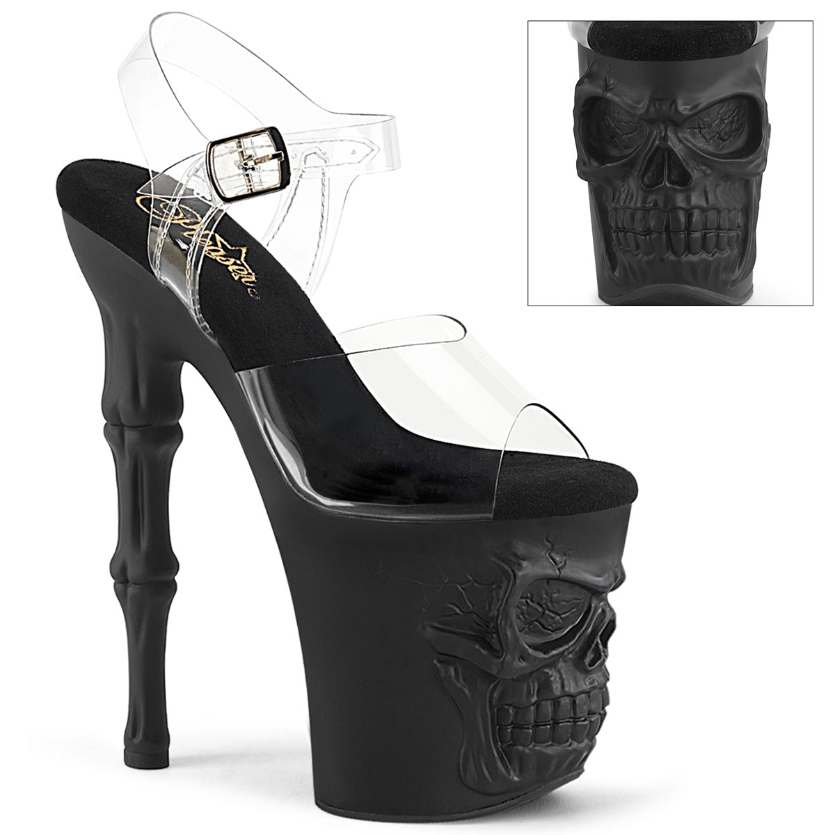 Pleaser Rapture 808 Womens 8" Finger Bone Heel, Platform Sandals