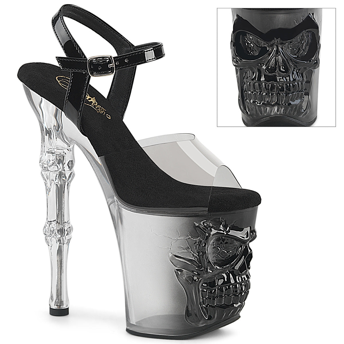 Pleaser Rapture 808T-1 Womens 8" Finger Bone Heel, Ombre Effect Platform Sandals