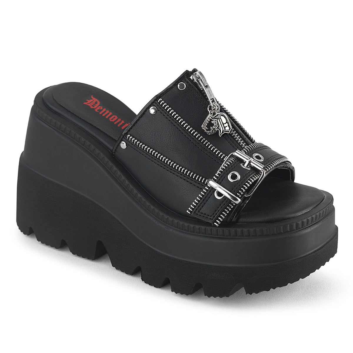 DemoniaCult Shaker 07 Womens Wedge Platform Slide Sandals