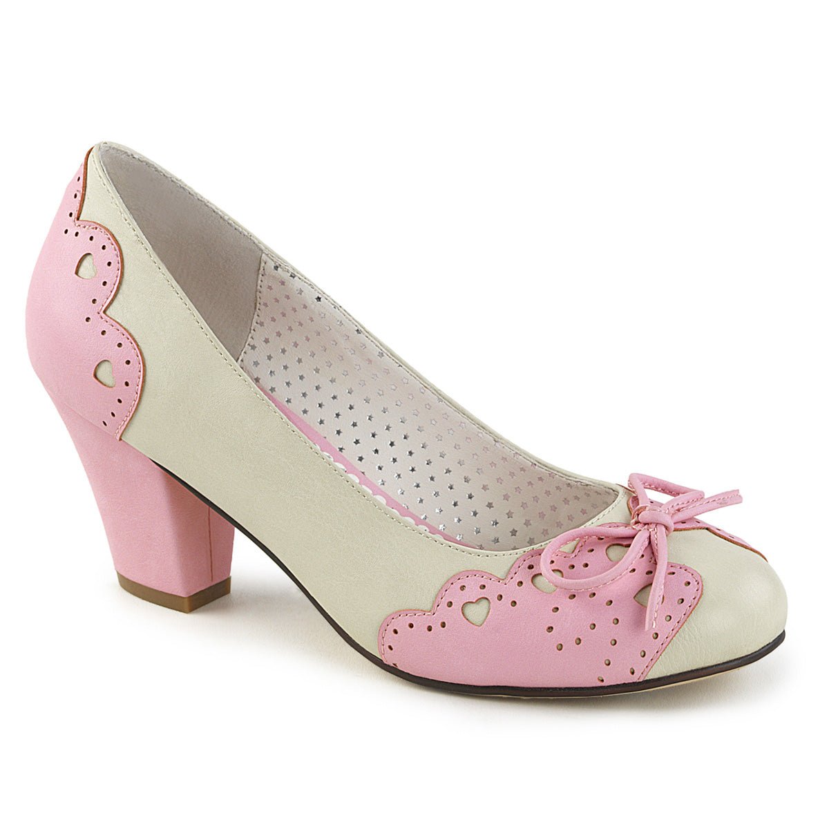 Clearance Pin-Up Wiggle 17 Cream/Baby Pink Size 5UK/8USA - From Clearance Sold By Alternative Footwear
