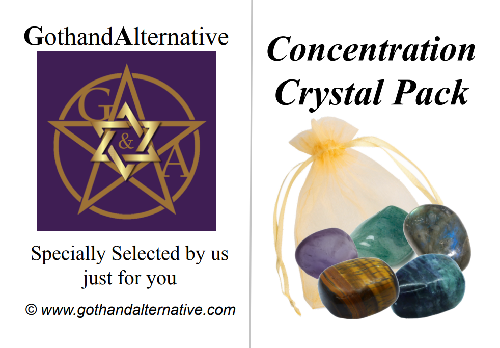 Concentration Healing Crystal Tumblestone Gift Set - GothandAlternative