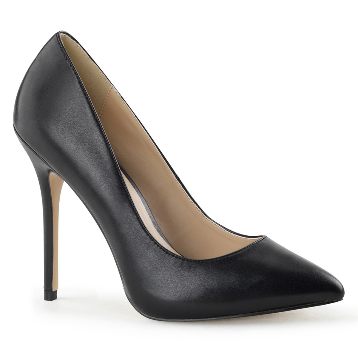 Black leather pumps 3 best sale inch heel